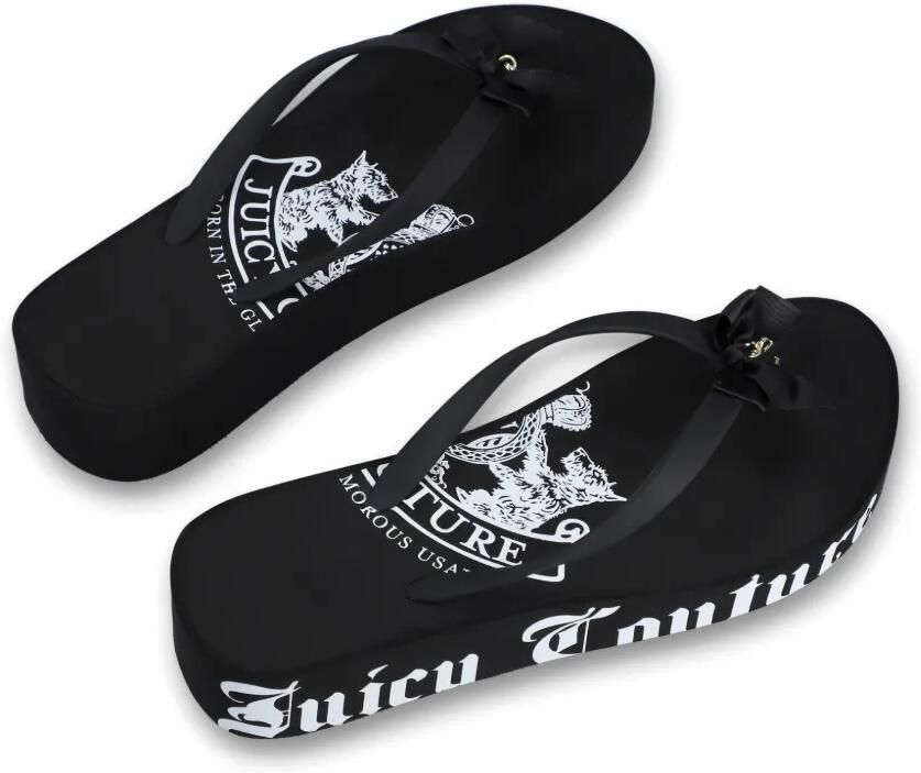 Juicy Couture Heritage slippers met sleehak Zwart - Foto 2