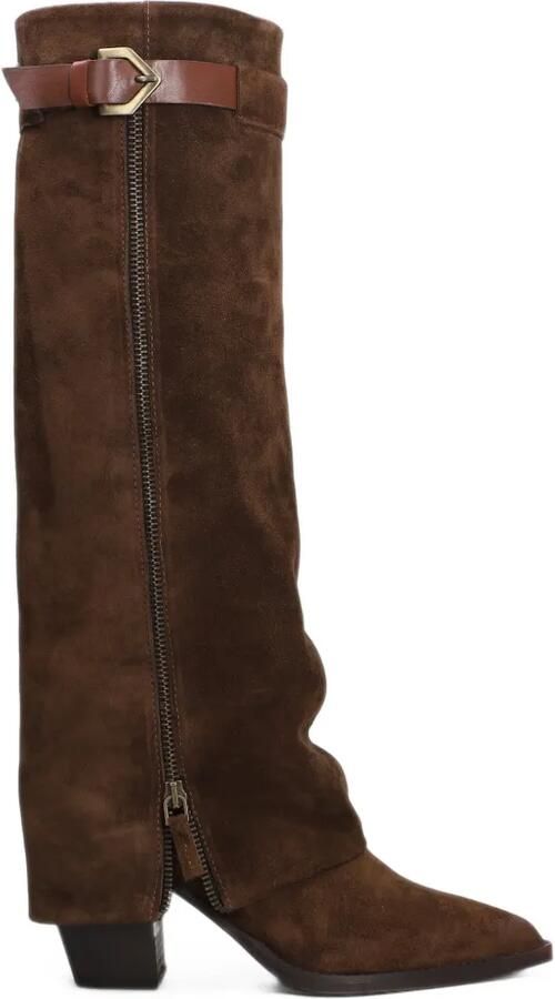 Julie Dee buckle-detail suede boots Bruin