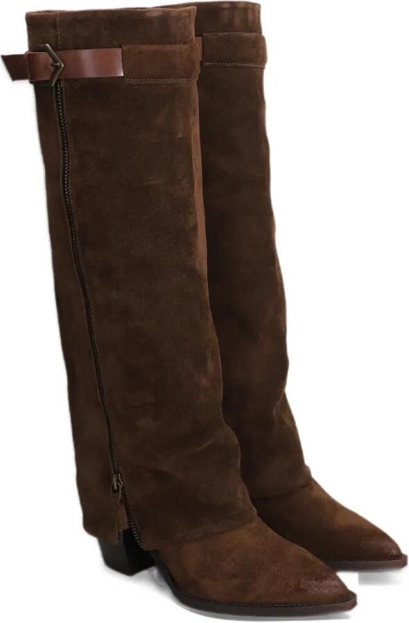 Julie Dee buckle-detail suede boots Bruin - Foto 3