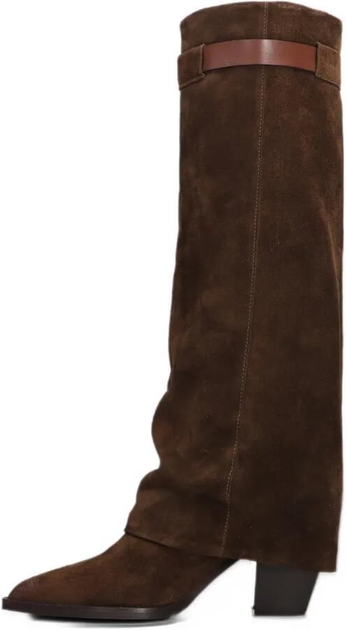 Julie Dee buckle-detail suede boots Bruin - Foto 4