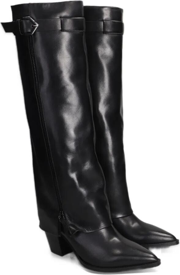 Julie Dee buckled fold-over boots Zwart - Foto 3