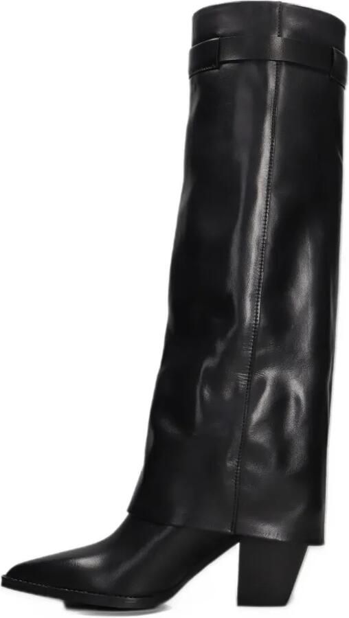 Julie Dee buckled fold-over boots Zwart - Foto 4