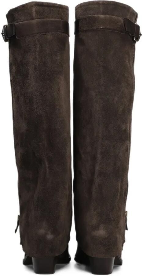Julie Dee buckled suede knee-high boots Bruin - Foto 4
