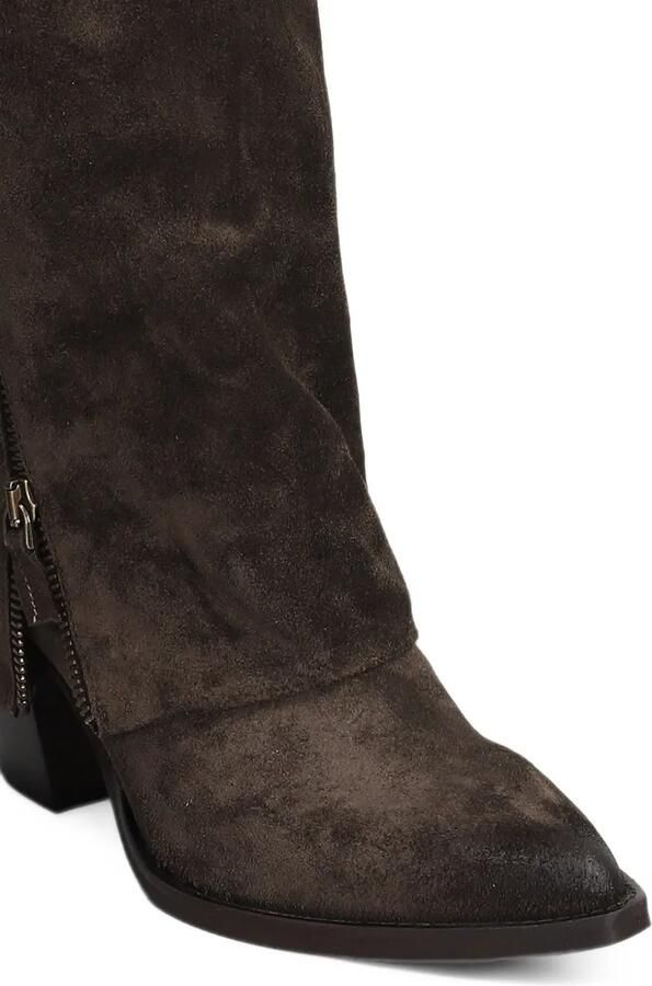 Julie Dee buckled suede knee-high boots Bruin - Foto 2