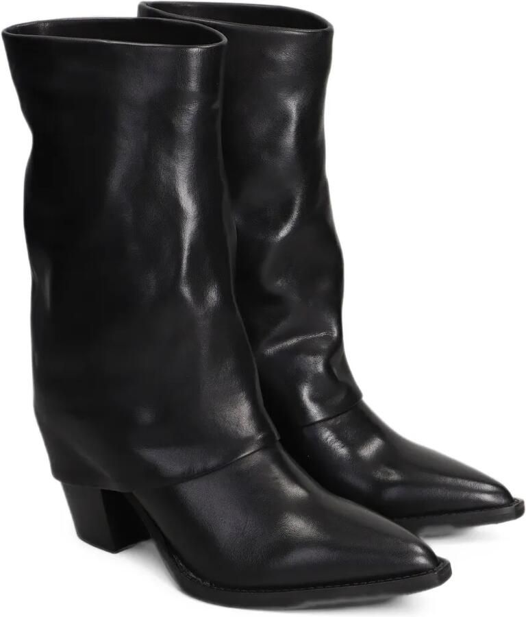 Julie Dee foldover pointed-toe ankle boots Zwart - Foto 3