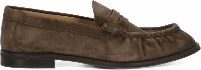Julie Dee gathered suede loafers Bruin