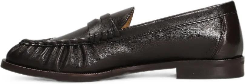 Julie Dee Gesmockte leren loafers Bruin
