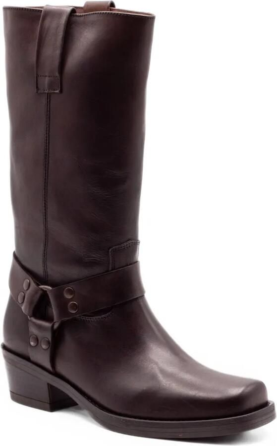 Julie Dee harness-detail square-toe boots Bruin - Foto 3