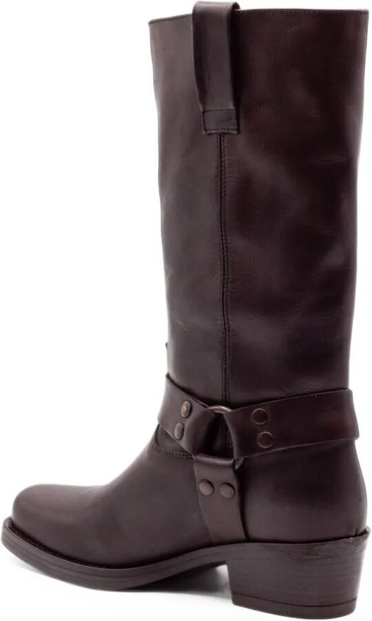 Julie Dee harness-detail square-toe boots Bruin - Foto 4