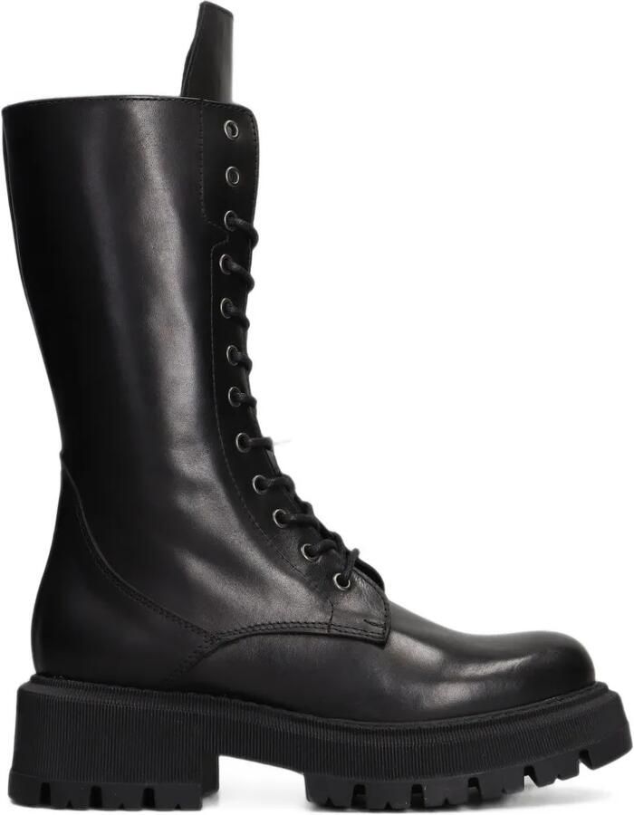Julie Dee lace-up lug-sole boots Zwart