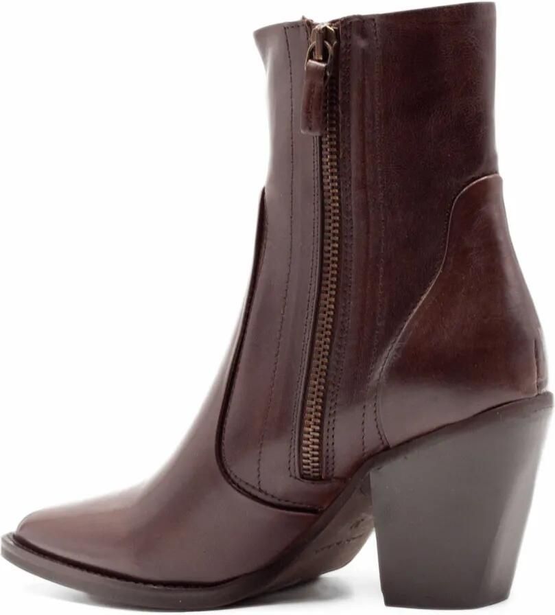 Julie Dee pointed-toe leather ankle boots Bruin - Foto 2