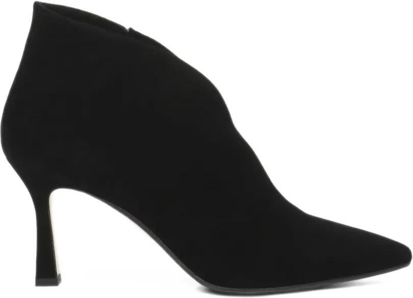 Julie Dee pointed-toe suede ankle boots Zwart