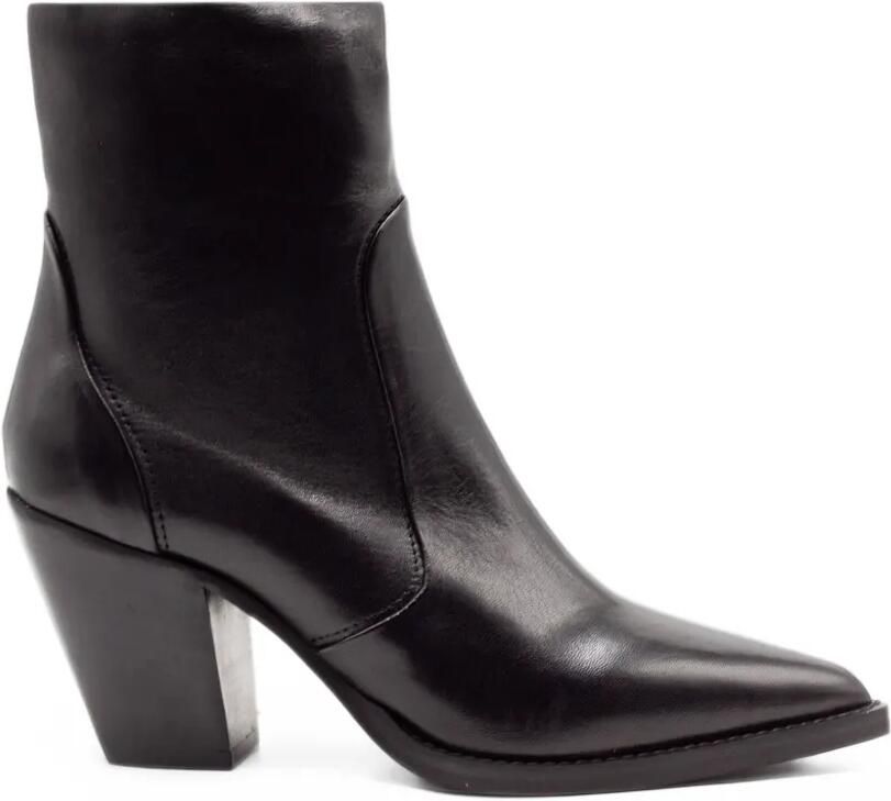 Julie Dee pointed-toe Texan ankle boots Zwart