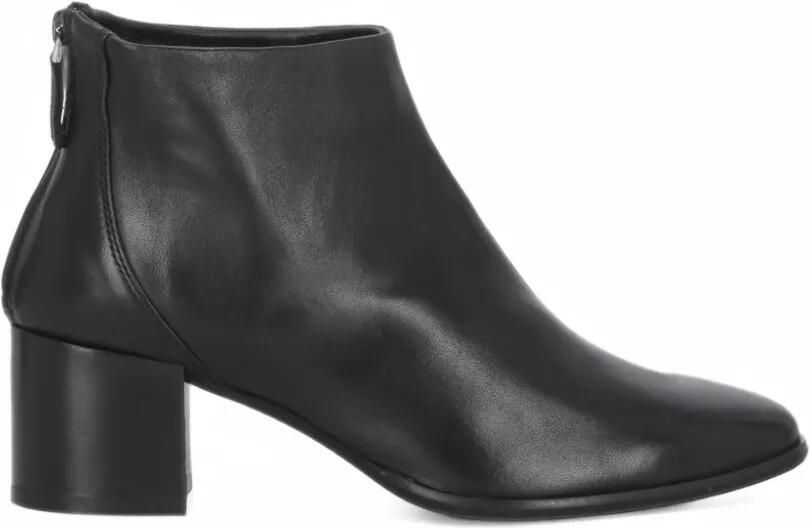 Julie Dee rear-zip leather ankle boots Zwart