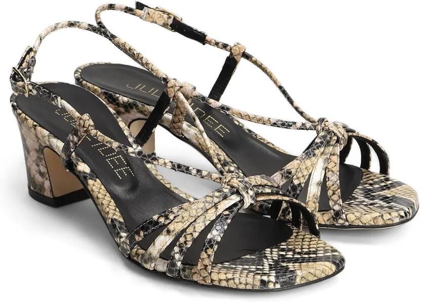 Julie Dee Sandalen met bandjes en pythonprint Beige - Foto 3