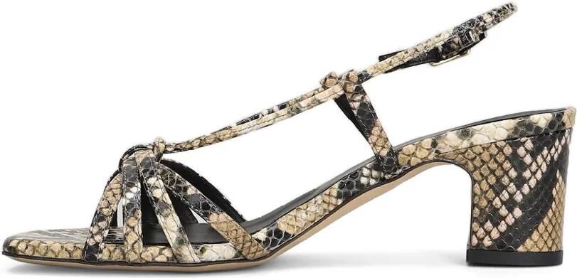 Julie Dee Sandalen met bandjes en pythonprint Beige - Foto 5