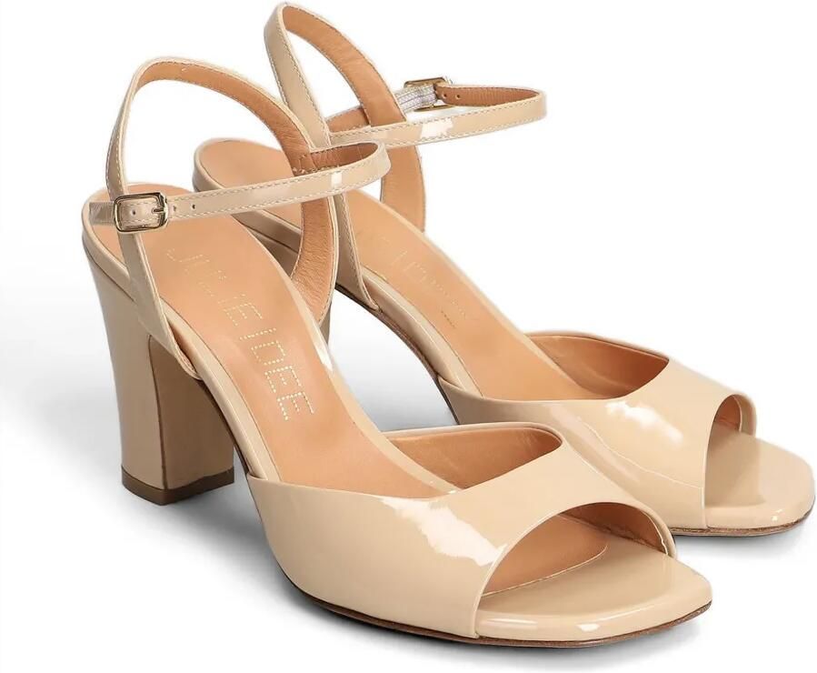 Julie Dee Sandalen met enkelbandje en gelakte afwerking Beige - Foto 2