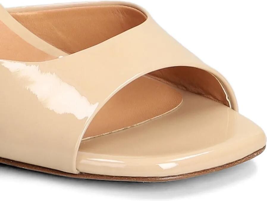 Julie Dee Sandalen met enkelbandje en gelakte afwerking Beige - Foto 3