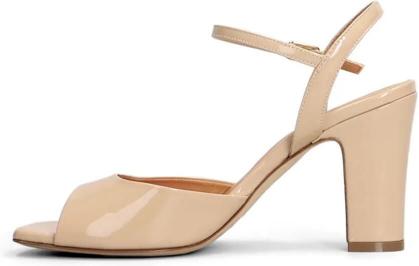 Julie Dee Sandalen met enkelbandje en gelakte afwerking Beige - Foto 5