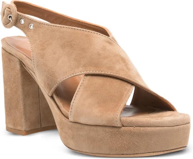 Julie Dee Sandalen met gekruiste bandjes en plateauzool Beige - Foto 2
