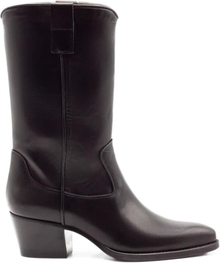 Julie Dee side-lace Texan-style boots Zwart