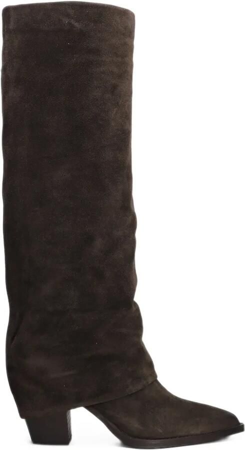 Julie Dee slouchy pointed-toe knee-high boots Bruin