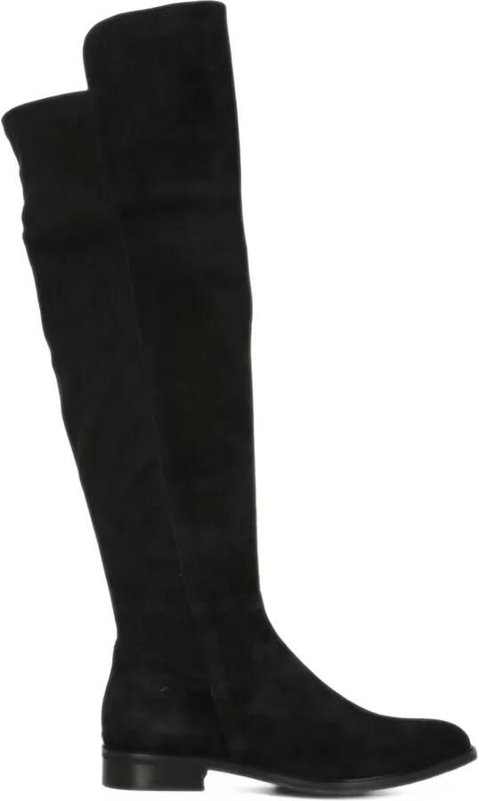 Julie Dee suede over-the-knee boots Zwart