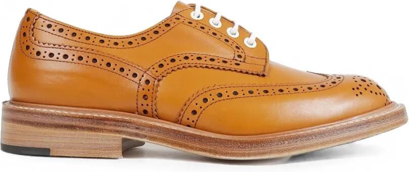 Junya Watanabe Leren derby schoenen met geperforeerde details Beige