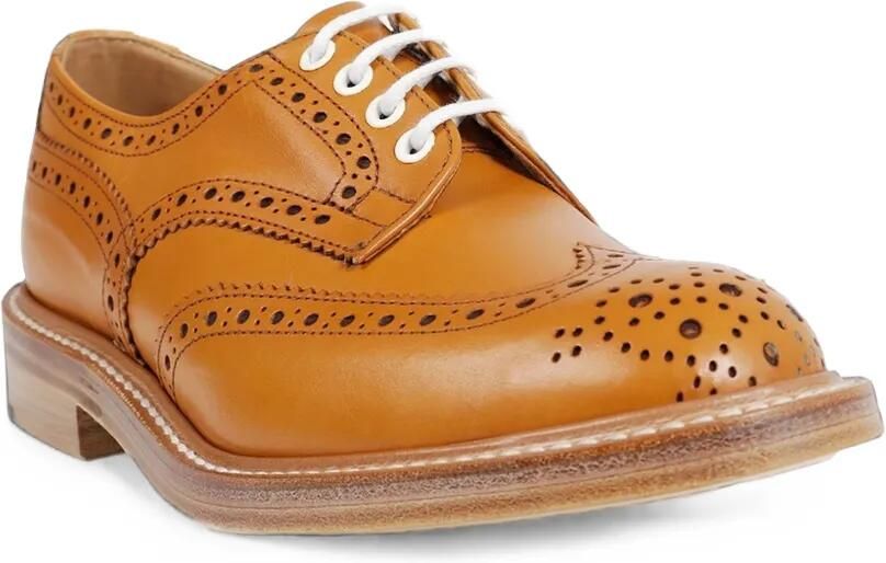 Junya Watanabe Leren derby schoenen met geperforeerde details Beige - Foto 3