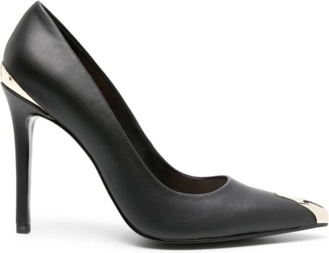 Just Cavalli 110mm leren pumps met metalen neus Zwart