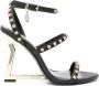 Just Cavalli 110mm leren sandalen met studs Zwart - Thumbnail 1