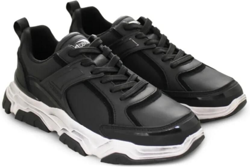 Just Cavalli chunky-sole panelled sneakers Zwart - Foto 3