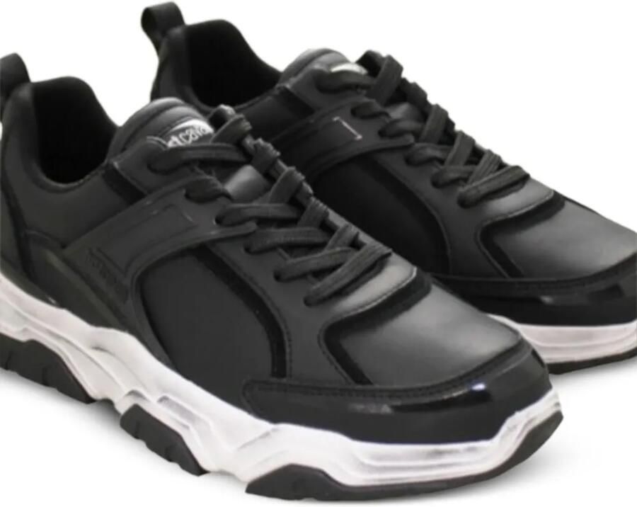 Just Cavalli chunky-sole panelled sneakers Zwart - Foto 2