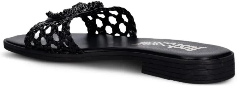 Just Cavalli Geweven sandalen met logoplakkaat Zwart - Foto 4