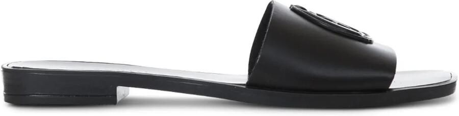 Just Cavalli Leren slippers Zwart