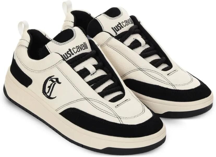 Just Cavalli Leren sneakers met logodetail Wit