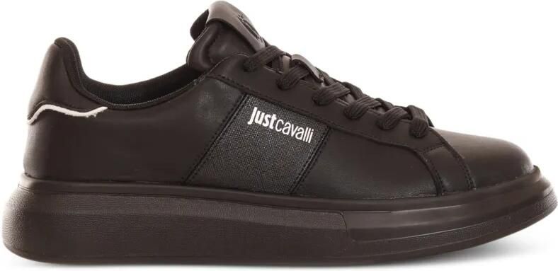 Just Cavalli logo-print panelled sneakers Zwart