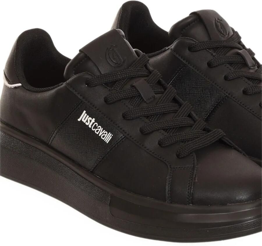 Just Cavalli logo-print panelled sneakers Zwart - Foto 2