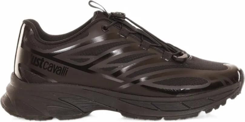 Just Cavalli logo-print panelled sneakers Zwart