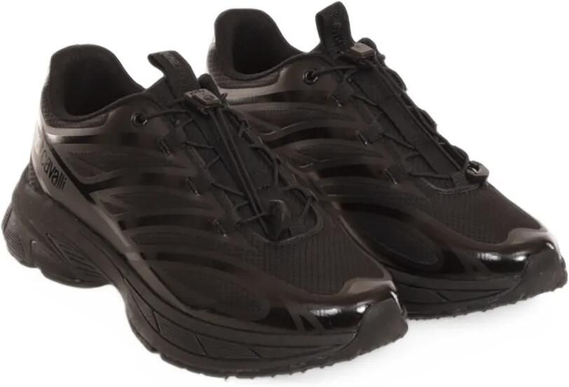 Just Cavalli logo-print panelled sneakers Zwart - Foto 3