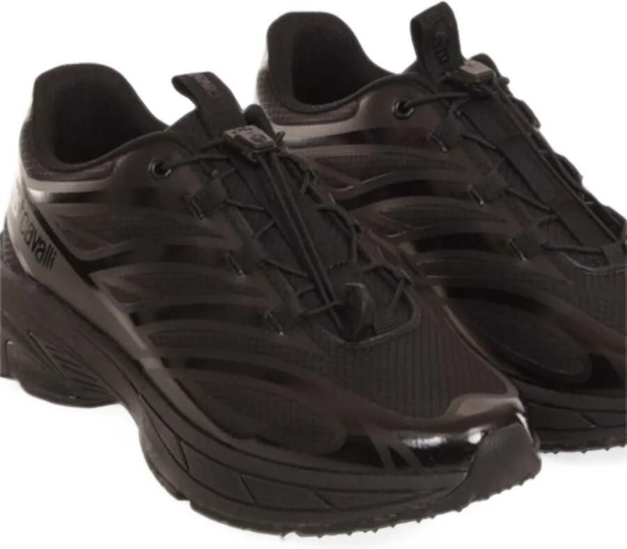 Just Cavalli logo-print panelled sneakers Zwart - Foto 2