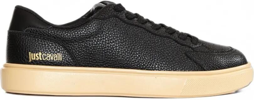 Just Cavalli logo-print pebbled sneakers Zwart