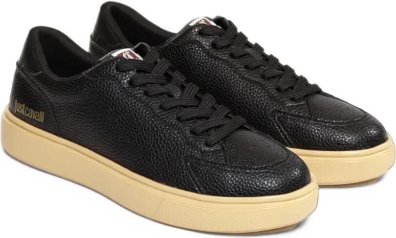Just Cavalli logo-print pebbled sneakers Zwart - Foto 3