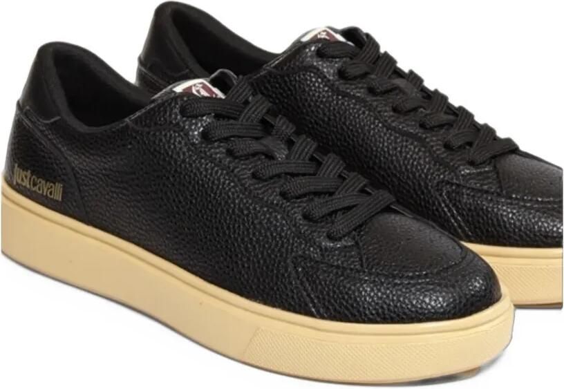 Just Cavalli logo-print pebbled sneakers Zwart - Foto 2