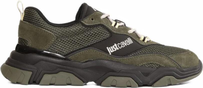 Just Cavalli mesh panelled sneakers Groen