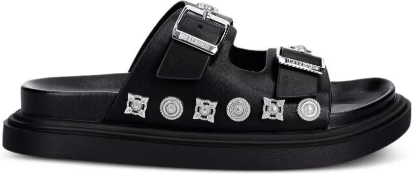 Just Cavalli Sandalen met gespsluiting en studs Zwart