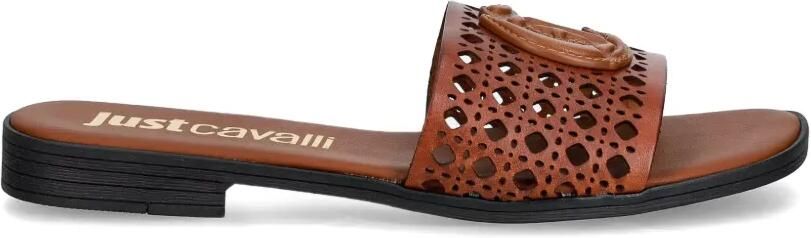 Just Cavalli Sandalen met uitgesneden logo-plakkaat Bruin