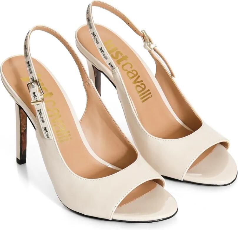 Just Cavalli Slingback sandalen met hak Beige