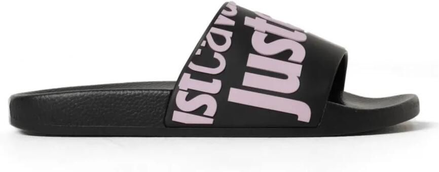 Just Cavalli Slippers met logo-reliëf en tijger Zwart