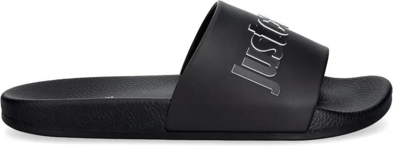 Just Cavalli Slippers met logo-reliëf Zwart